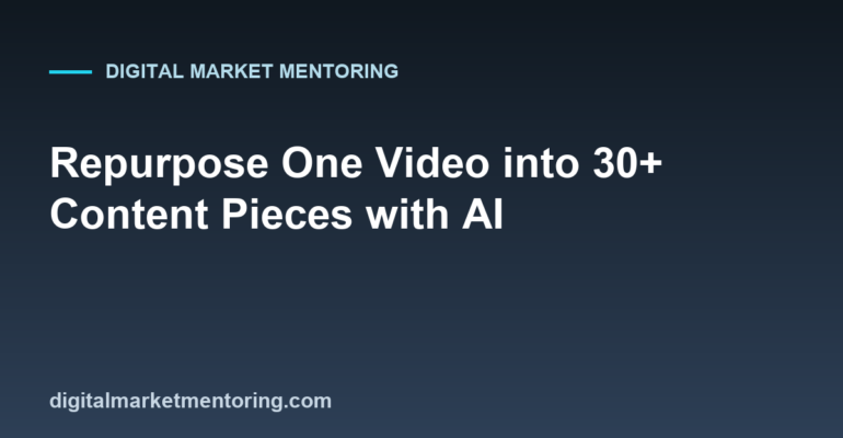 Repurpose One Video into 30+ Content Pieces with AI